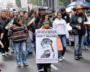 Marching to Seattle City Hall to demand justice for John Williams