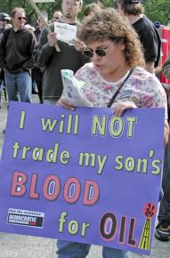 Military families protest the U.S. war on Iraq in 2003