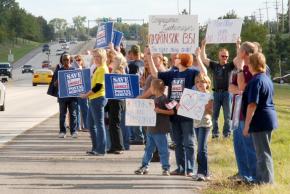 Missouri postal workers and their families campaign for public support against the cuts